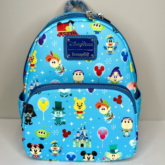 Disney Parks Magic Kingdom Chibi Balloon Allover Print Mini Backpack - Picture 1 of 8